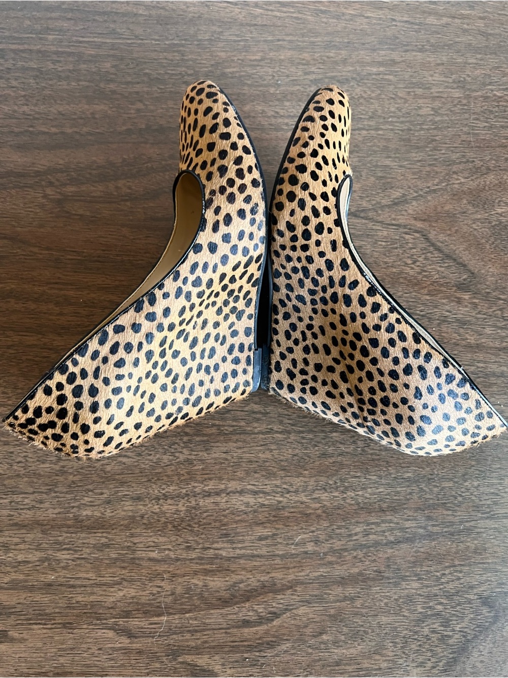 Banana Republic Leopard Calf Hair Wedge Pumps Heels Size 8 Glam Maximalist - Picture 5 of 7